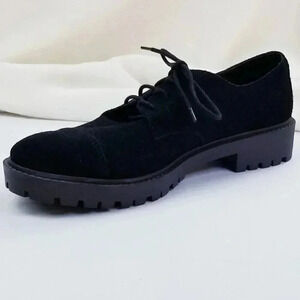 Lucky Brand 9.5M Ibira Suede Black Lace Up Women's